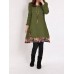 Casual Women Long Sleeve O-Neck Layer Floral Patchwork Dress