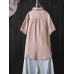Casual Women Short Sleeve Lapel Button Shirts