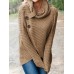Women Winter Turtleneck  Long Sleeve Knitting Sweaters Wrap Tops Pullover