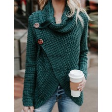 Women Winter Turtleneck  Long Sleeve Knitting Sweaters Wrap Tops Pullover