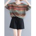 Casual Women Cotton Loose V-Neck Batwing Sleeve T-Shirts