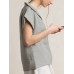 Women V-Neck Short Sleeves Solid Color Cotton Linen Tunic Blouse
