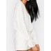 Sexy Women Lace Patchwork Hollow Button V-Neck Long Sleeve Blouse